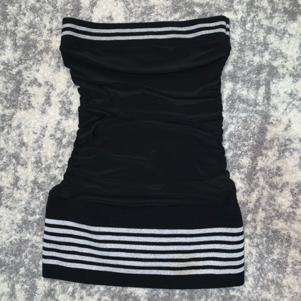 Black and Silver Strapless Tube dress
